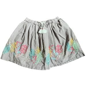 Peek Girls Skirt Elastic Waist Colorfully Embroidered Drawstring Excellent 6 7